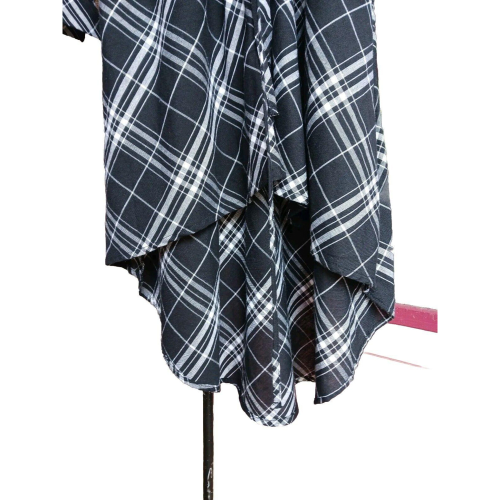 Love Notes Black Plaid Button Down Shirt Dress Medium - Picture 4 of 4